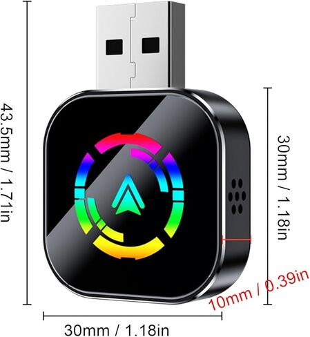 محول سلكي للسيارة إلى لاسلكي، محول لاسلكي 2 في 1 للسيارات ومع محول من النوع C إلى USB، متوافق مع iOS 6 و10 in Kuwait