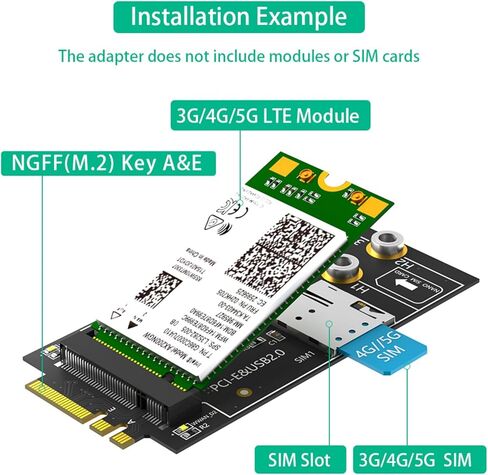 محول B إلى A + E مع فتحة بطاقة لوحدة 3G 3042/3052 محولات بطاقة WiFi من النوع B محولات A + E in Kuwait