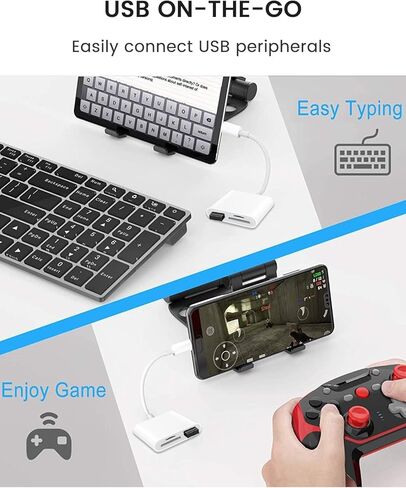 USB C SD Card Reader Adapter, 3 in 1 USB Type C to USB OTG Memory Card Adapter for TF SD Micro SD Cards Compatible with MacBook Pro Air/iPad Pro/Mini/iPhone 15, Galaxy S23 in Kuwait