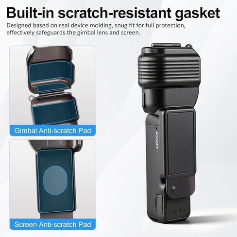 حافظة واقية لجهاز DJI Osmo Pocket 4، هيكل صلب وغطاء شاشة مع بطانة مضادة للخدش، واقي كاميرا محمول مقاوم للسقوط للسفر والاستخدام اليومي in Kuwait