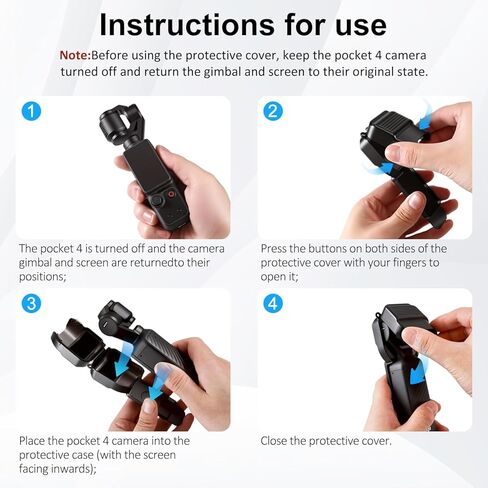 حافظة واقية لجهاز DJI Osmo Pocket 4، هيكل صلب وغطاء شاشة مع بطانة مضادة للخدش، واقي كاميرا محمول مقاوم للسقوط للسفر والاستخدام اليومي in Kuwait