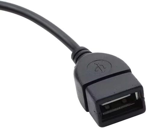 قطعتان من كابل محول USB إلى AUX أسود، قابس AUX ذكر 3.5 مم إلى USB 2.0 أنثى محول كابل سلك لمنفذ Aux للسيارة بطول 20 سم/8 بوصة ملحقات محول OTG أسود in Kuwait