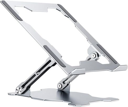 MAGICLULU Aluminum Alloy Laptop Riser Holder and Tablet Cooling Stand, Foldable Metal Laptop Desk Stand for Adjustable Height, Multipurpose Notebook PC Holder for Home and Office Use in Kuwait