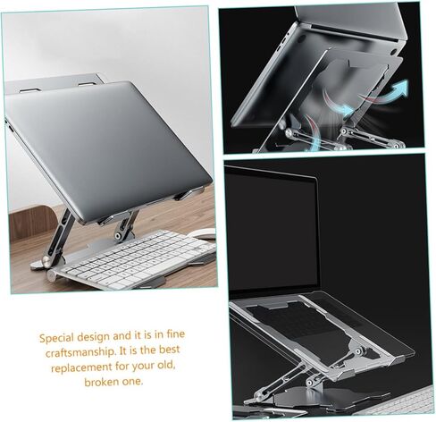 MAGICLULU Aluminum Alloy Laptop Riser Holder and Tablet Cooling Stand, Foldable Metal Laptop Desk Stand for Adjustable Height, Multipurpose Notebook PC Holder for Home and Office Use in Kuwait