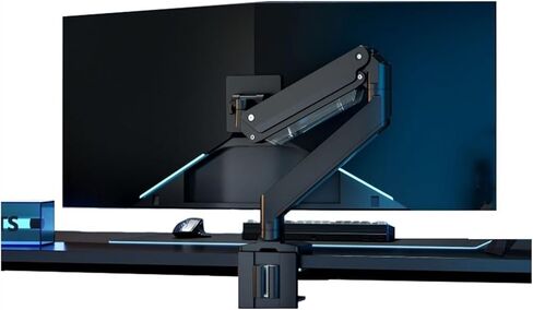 Monitor Mount Desk Mount for Single Monitor, Holds 4.4-39.6 lbs and 17-49 inch Heavy Screens, Gas Spring Mounting Arm for Single Monitor with Clamp/Grommet Base, VESA 75/10 in Kuwait