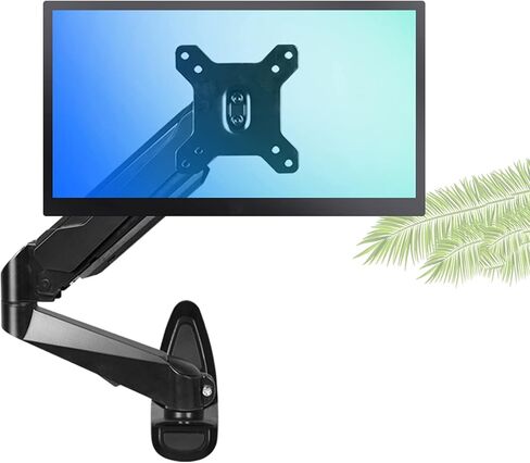 Monitor Desk Mount Single Monitor Desk Mount Long Arm Monitor Stand Mount with Gas Spring Wall-Mounted Height Adjustable Bracket for 15"-27" Screen Computer Monitor Stand-White-C in Saudi Arabia