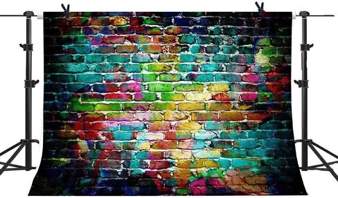 7x5ft Graffiti Photography Backdrops Colorful Brick Wall Photo Background Adults Children Portrait Studio Props Birthday Party Decor Supplies Vinyl in Kuwait