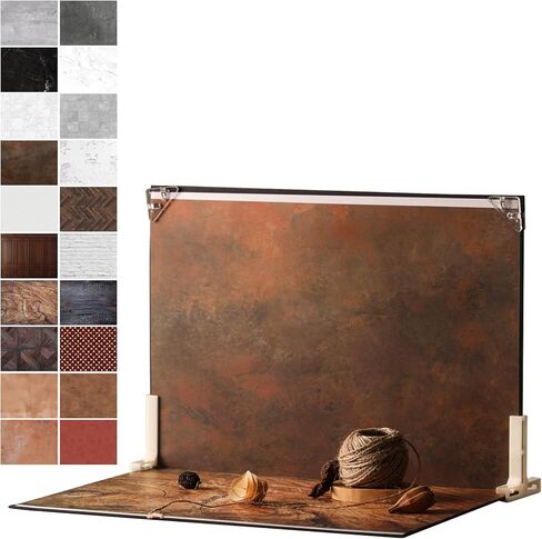 Photo Backdrop Boards, 10Pcs 20 Patterns Double-Sided Product Photography Backdrops, Flat Lay Background for Food, Jewelry, Cosmetics & Content Creation, Tabletop Shooting Kit, MDAOCRY in Kuwait