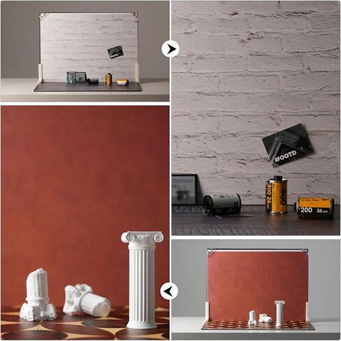 Photo Backdrop Boards, 10Pcs 20 Patterns Double-Sided Product Photography Backdrops, Flat Lay Background for Food, Jewelry, Cosmetics & Content Creation, Tabletop Shooting Kit, MDAOCRY in Kuwait