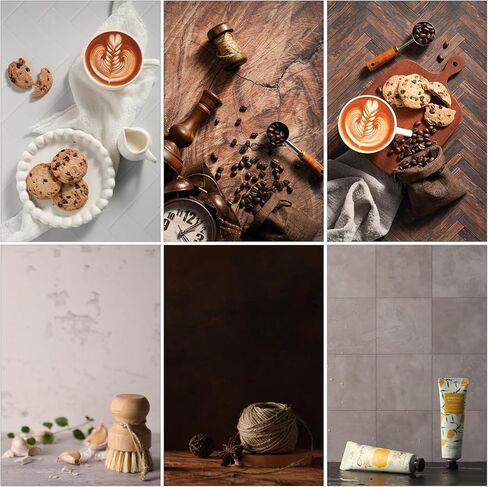 Photo Backdrop Boards, 10Pcs 20 Patterns Double-Sided Product Photography Backdrops, Flat Lay Background for Food, Jewelry, Cosmetics & Content Creation, Tabletop Shooting Kit, MDAOCRY in Kuwait