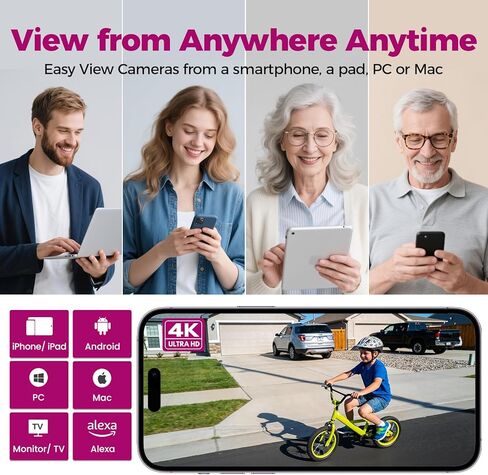 حزمة نظام كاميرا أمان xmartO 4K 8MP للخدمة الشاقة WiFi 6، NVR 10 قنوات و8 كاميرات PTZ مدمجة، مراقبة تتبع AI على مدار الساعة طوال أيام الأسبوع، كاميرا قبة معدنية مقاومة للتخريب، WiFi6 طويل المدى، 0 رسوم شهرية in Kuwait