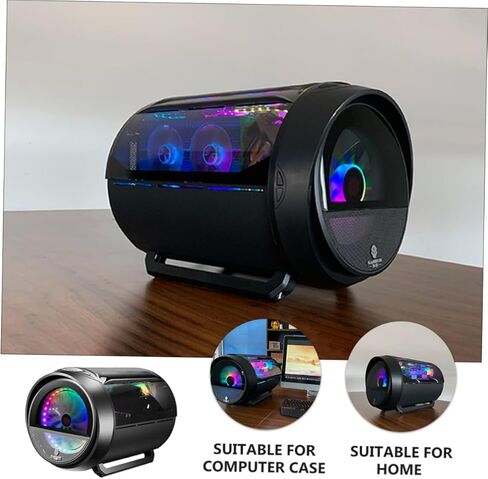 حقيبة كمبيوتر DOITOOL Matx مع تبريد مياه RGB، لوحة بانورامية مستديرة، هيكل سطح مكتب أسود للمكتب المنزلي وإعداد الألعاب in Kuwait