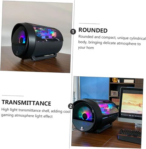 KALLORY Matx Modified Computer Case with Panoramic RGB Tempered Glass, Black Water-Cooling Chassis for Home Office and Gaming Setup in Kuwait