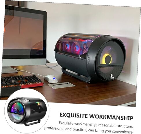 KALLORY Matx Modified Computer Case with Panoramic RGB Tempered Glass, Black Water-Cooling Chassis for Home Office and Gaming Setup in Kuwait