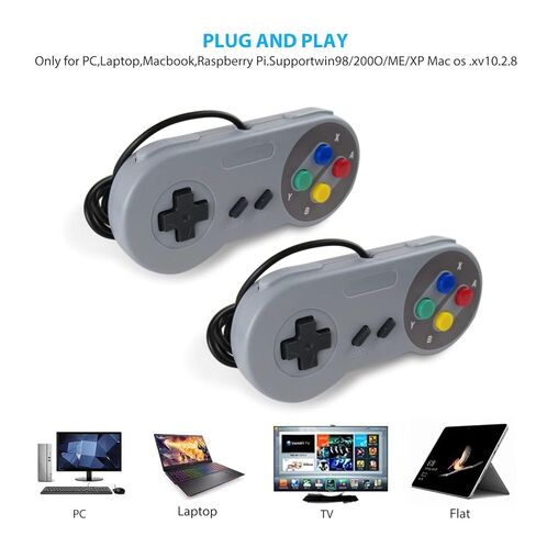LO MERECES زوج من وحدة تحكم USB Gamepad Super Game Controller لـ SNES USB Classic Gamepad عصا التحكم في اللعبة للعبة Nintendo SNES لـ raspberry pi in Kuwait