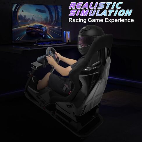 حامل عجلة قيادة قابل للتعديل في قمرة القيادة لمحاكاة السباق مناسب لألعاب Fanatec وThrustmaster وLogitech وMoza Racing على PS5، غير متضمن المقعد والعجلات والدواسة وفرامل اليد in Kuwait