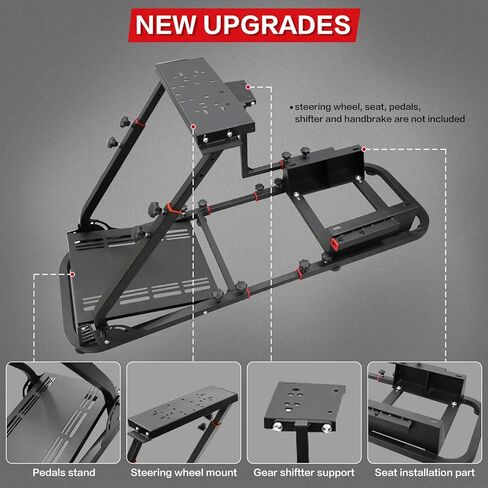 حامل عجلة قيادة قابل للتعديل في قمرة القيادة لمحاكاة السباق مناسب لألعاب Fanatec وThrustmaster وLogitech وMoza Racing على PS5، غير متضمن المقعد والعجلات والدواسة وفرامل اليد in Kuwait