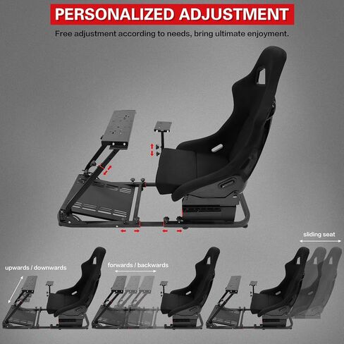 حامل عجلة قيادة قابل للتعديل في قمرة القيادة لمحاكاة السباق مناسب لألعاب Fanatec وThrustmaster وLogitech وMoza Racing على PS5، غير متضمن المقعد والعجلات والدواسة وفرامل اليد in Kuwait