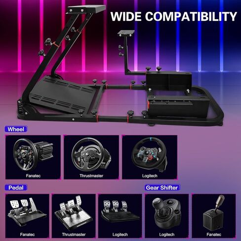 حامل عجلة قيادة قابل للتعديل في قمرة القيادة لمحاكاة السباق مناسب لألعاب Fanatec وThrustmaster وLogitech وMoza Racing على PS5، غير متضمن المقعد والعجلات والدواسة وفرامل اليد in Kuwait
