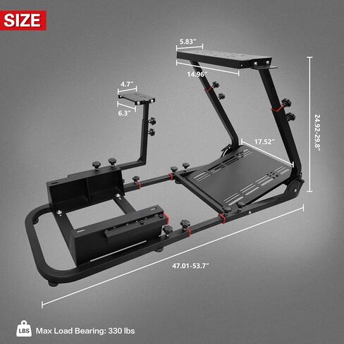 حامل عجلة قيادة قابل للتعديل في قمرة القيادة لمحاكاة السباق مناسب لألعاب Fanatec وThrustmaster وLogitech وMoza Racing على PS5، غير متضمن المقعد والعجلات والدواسة وفرامل اليد in Kuwait