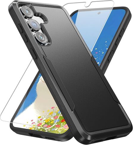 for Galaxy S25 FE Case with HD Screen Protector [Military Grade Drop Tested] Heavy-Duty Tough Rugged Shockproof Protective Case for Samsung Galaxy S25 FE, Black in Kuwait