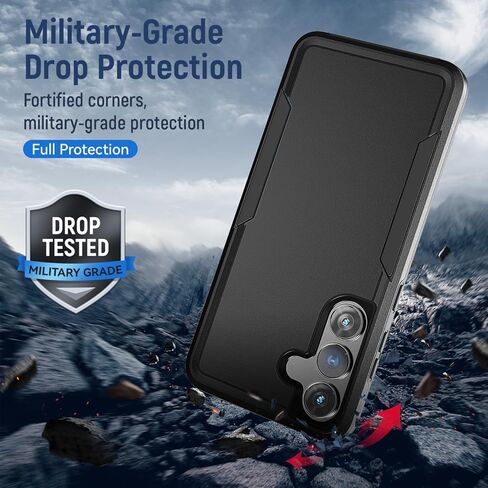 for Galaxy S25 FE Case with HD Screen Protector [Military Grade Drop Tested] Heavy-Duty Tough Rugged Shockproof Protective Case for Samsung Galaxy S25 FE, Black in Kuwait