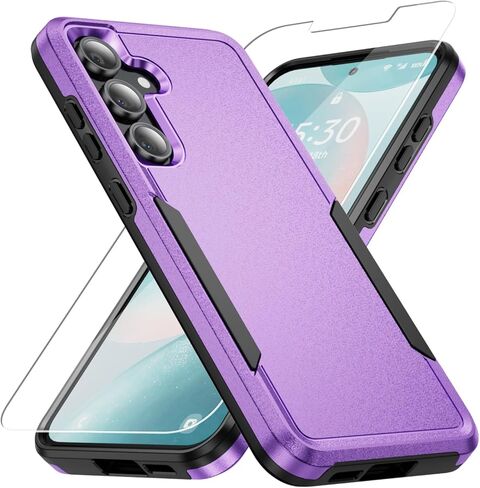 for Galaxy S25 FE Case with HD Screen Protector [Military Grade Drop Tested] Heavy-Duty Tough Rugged Shockproof Protective Case for Samsung Galaxy S25 FE, Black in Kuwait