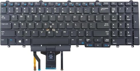 Replacement Keyboard Backlight for Dell Latitude E5550 E5570 5580 5590 5591, Precision 3510 3520 7510 7520 7710 7720 Series Laptop with Pointer US Layout Back Light Laptop Keyboard in Kuwait