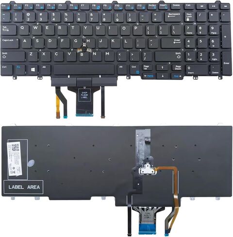 Replacement Keyboard Backlight for Dell Latitude E5550 E5570 5580 5590 5591, Precision 3510 3520 7510 7520 7710 7720 Series Laptop with Pointer US Layout Back Light Laptop Keyboard in Kuwait