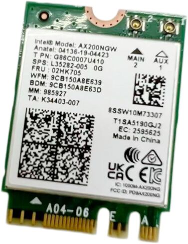 واي فاي هوائيات داخلية واي فاي هوائي كابل واي فاي بطاقة الشبكة اللاسلكية AX200NGW ل HP G4 G5 G6 SFF 600G4 600G5 600G6 705G4 705G5 in Kuwait