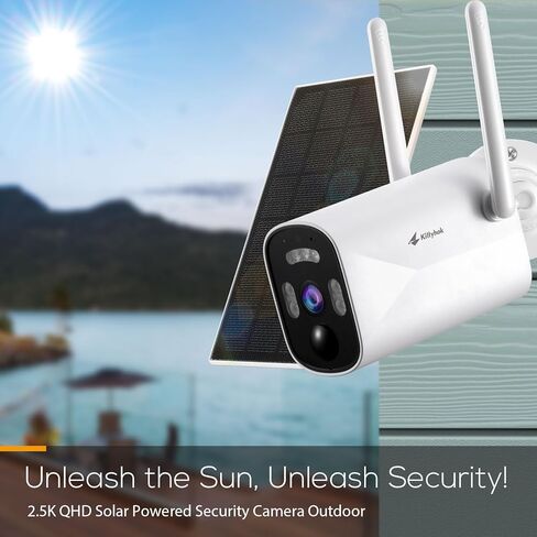 نظام كاميرا أمان Kittyhok Home Wireless Soalr مع شاشة | كاميرا مراقبة 4 Bullet & 4 PT تعمل بالطاقة الشمسية للكشف عن الإنسان، تسليط الضوء، لأمن المنزل | 10CH NVR، شاشة IPS 10 بوصة، مخزن محلي in Kuwait