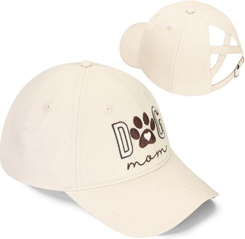 Dog Mom Hat, Dog Mom Gifts for Women, Adjustable Criss Cross High Ponytail Hat, Mothers Day Birthday Gifts for Doggy Lover in Kuwait