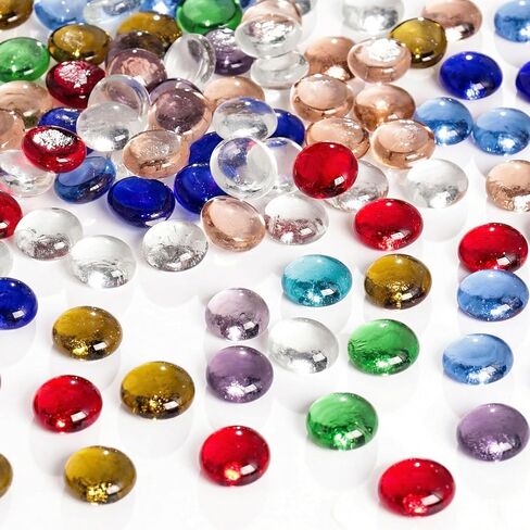 DomeStar 1LB Flat Glass Marbles, Mixed Color Glass Beads Bulk Vase Fillers Gemstones Decorative Pebbles for Table Aquarium Home Decor DIY Craft in Saudi Arabia