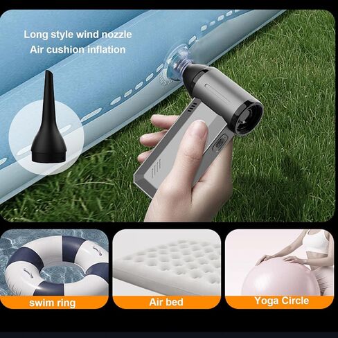 Electric Air Duster Jet Blower High Speed Blower 130000RPM with Sliding Speed Control LED Flashlight 8000mAh Battery for Keyboard Computer Car Outdoor Cleaning in Kuwait
