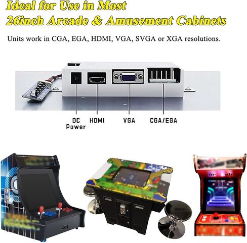 UNICO 26inch Arcade Replacement Monitor with Mounting Bracket, 4:3 Ratio LCD Monitor for HDMI/VGA/CGA/EGA Old CRT Arcade Machine - 26 inch in Kuwait