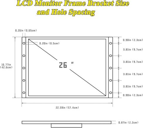 UNICO 26inch Arcade Replacement Monitor with Mounting Bracket, 4:3 Ratio LCD Monitor for HDMI/VGA/CGA/EGA Old CRT Arcade Machine - 26 inch in Kuwait