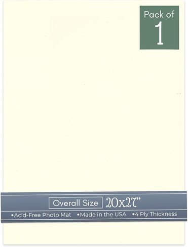 CountryArtHouse Cream Linen 20x27 Uncut Art Mat Board - No Opening - 1 Mat in Saudi Arabia