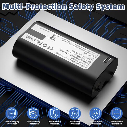 بطارية قابلة للشحن بقدرة 7000 مللي أمبير في الساعة للوحة مفاتيح فيديو MyQ Smart Garage - بطارية ليثيوم أيون 3.7 فولت مع شحن سريع من النوع C لأنظمة MyQ (1P للوحة مفاتيح الفيديو الذكية MyQ) in Kuwait