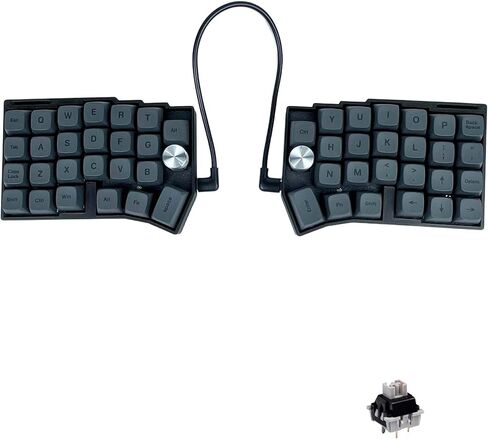 SZRKBD Cornix Split Ergonomic Mechanical Keyboard, Wired 50% 3X6 Layout with Knob, Hot-Swappable, Vial Programmable, RGB Backlit, PBT Keycap (Silent Switch) in Kuwait