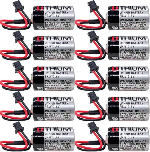 (10 عبوات) بطارية ليثيوم JZSP-BA01 ER3V 3.6V 1000mah PLC لجهاز Toshiba ER3V/3.6V مع قابس in Kuwait