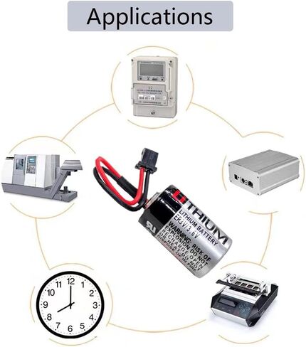 (10 عبوات) بطارية ليثيوم JZSP-BA01 ER3V 3.6V 1000mah PLC لجهاز Toshiba ER3V/3.6V مع قابس in Kuwait