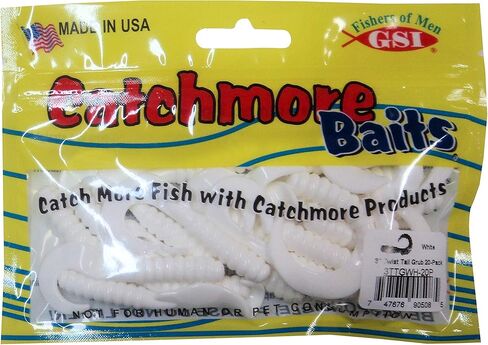 3" Twist Tail Grubs; Plastic Worms; 20 Pack; White #3TTGWH-20P in Kuwait