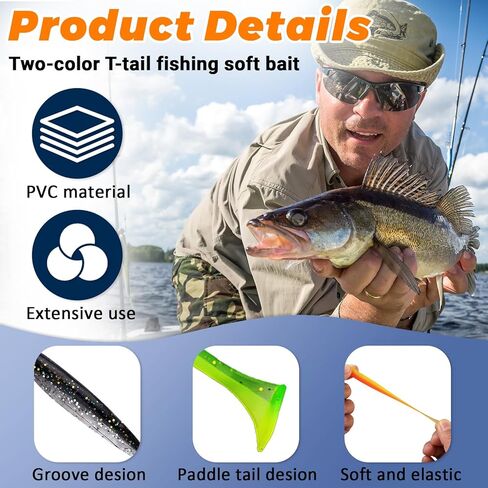 120 Pcs Soft Plastic Baits, 7 CM Paddle Tail Swim Baits, Fishing Soft Plastic Lures, Paddle Tail Swimbaits for Freshwater and Saltwater Bass Trout Walleye Crappie in Kuwait