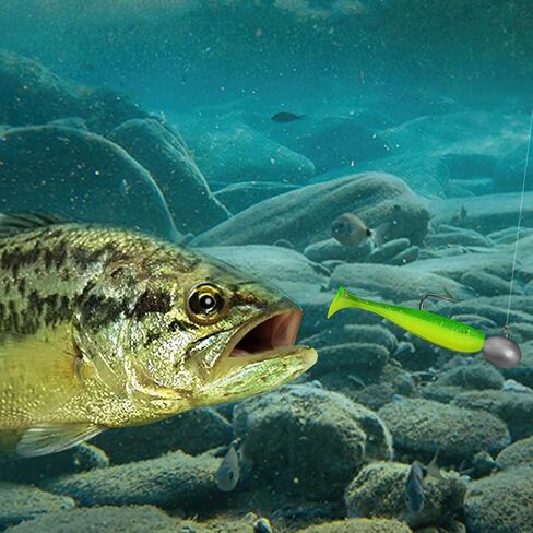 120 Pcs Soft Plastic Baits, 7 CM Paddle Tail Swim Baits, Fishing Soft Plastic Lures, Paddle Tail Swimbaits for Freshwater and Saltwater Bass Trout Walleye Crappie in Kuwait
