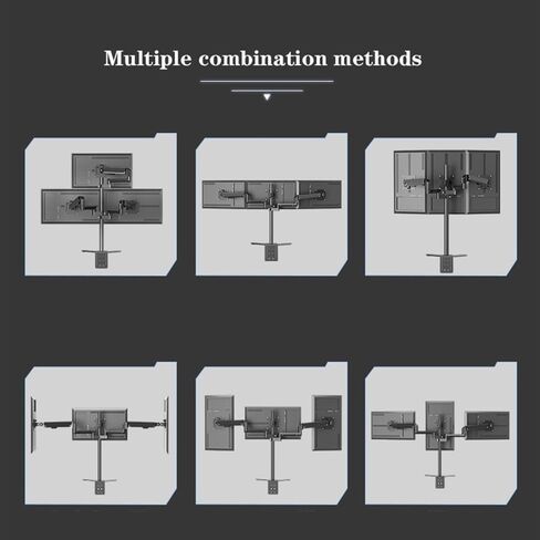 Triple Monitor Desk Mount,Fully Adjustable Gas Spring Monitor Arm Desk Mount with Clamp Base - Fits 17 to 32 Inch LCD Monitors, 75X75, 100X100 Monitors Arm in Kuwait