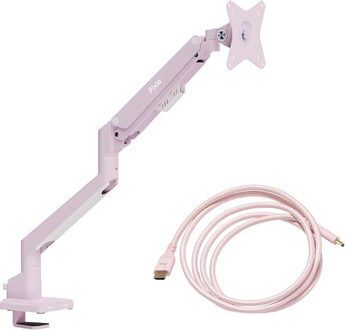 ذراع شاشة واحدة Pixio PS1S Wave Pink مع كابل HDMI 2.1 وردي عالي السرعة معتمد للغاية 10FT 8K 60 هرتز 4K 120 هرتز مضفر من النايلون in Kuwait