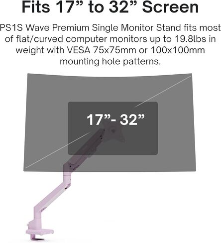 ذراع شاشة واحدة Pixio PS1S Wave Pink مع كابل HDMI 2.1 وردي عالي السرعة معتمد للغاية 10FT 8K 60 هرتز 4K 120 هرتز مضفر من النايلون in Kuwait