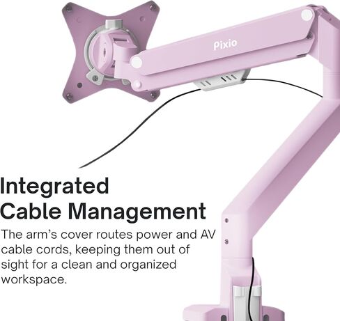 ذراع شاشة واحدة Pixio PS1S Wave Pink مع كابل HDMI 2.1 وردي عالي السرعة معتمد للغاية 10FT 8K 60 هرتز 4K 120 هرتز مضفر من النايلون in Kuwait