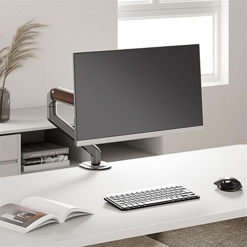 Monitor Mount Single Monitor Mount - Wood Grain Single Monitor Arm Desk Mount, 17-32 Inch Fully Adjustable Monitor Arm with VESA 75/100 mm, Holds up to 19.8 Pounds Monitor Desk Mount in Kuwait