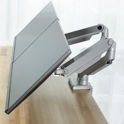 Monitor Desk Mount Dual Screen Monitor Stand Mechanical Spring Monitor Desk Mount Stand Height-Adjustable Monitor Arm Desk Mount with 2 USB Ports, Fits 17"- 27" Screen Co in Kuwait